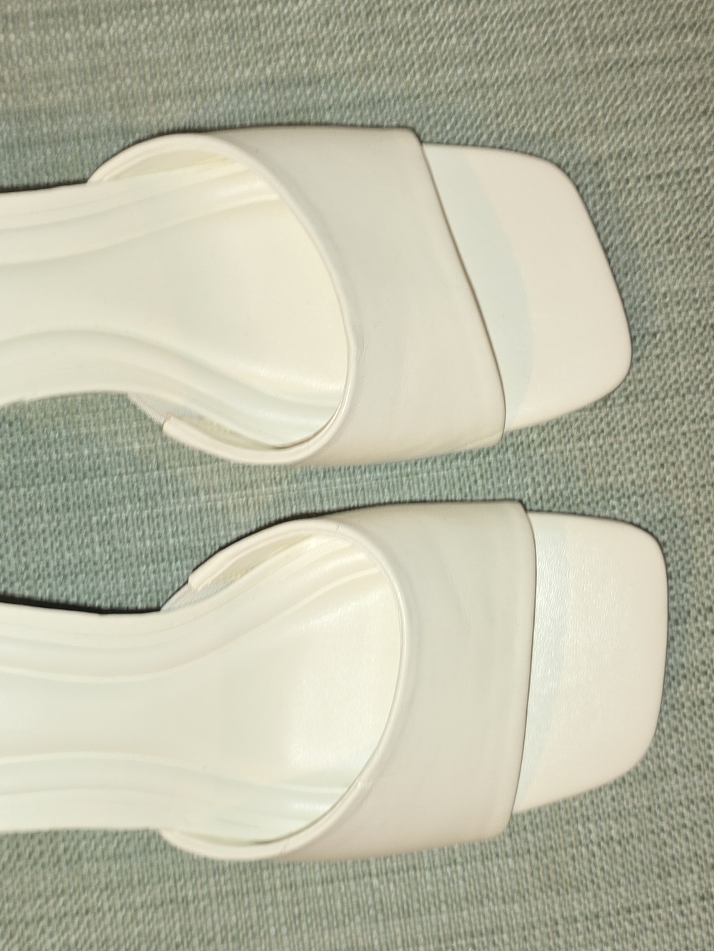 Classic White Square-Toe Slide Mules